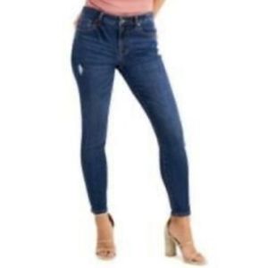 kendall + kylie the ultra babe skinny dark wash faded distressed womensx 24